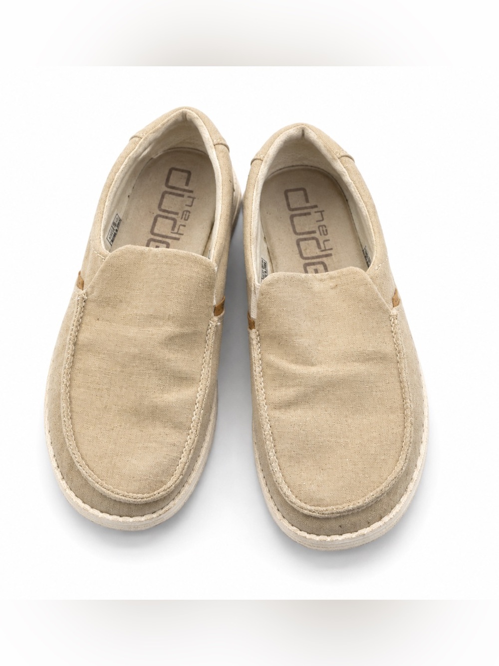 Hey Dude Beige Canvas Slip-Ons Casual Loafers